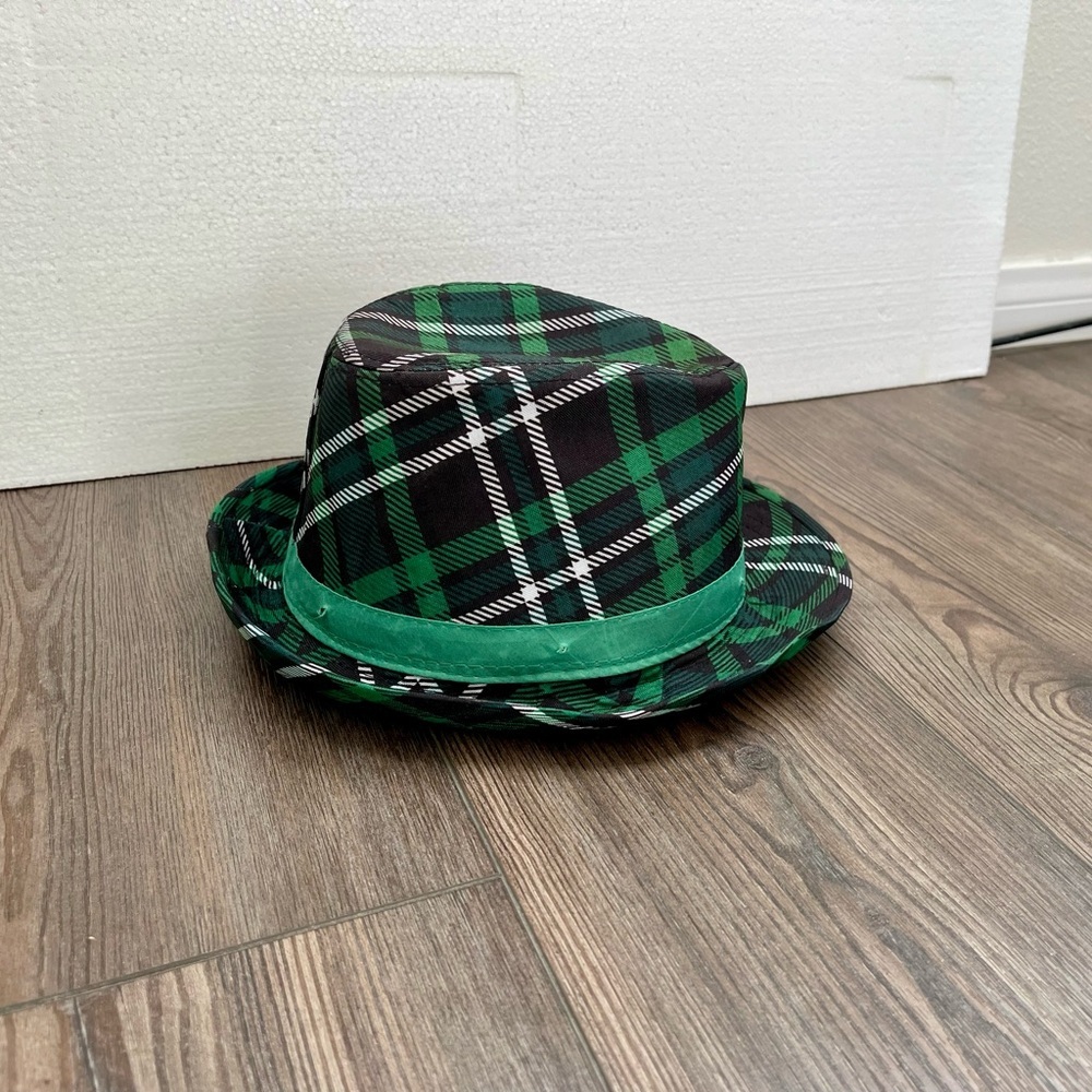 Green Plaid Fedora Hat - Picture 8 of 8